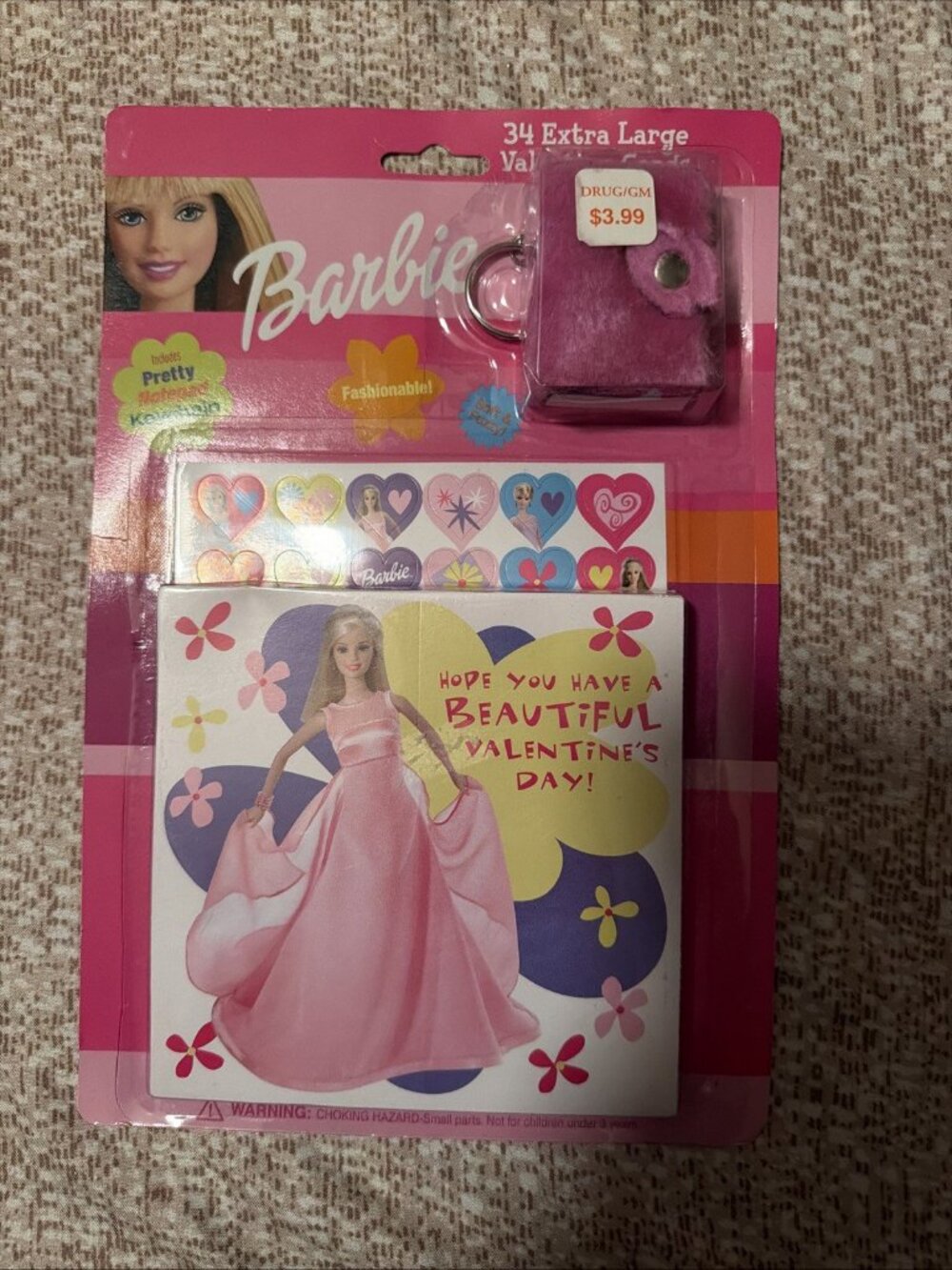 2001 Barbie Valentine's Cards and Key Chain